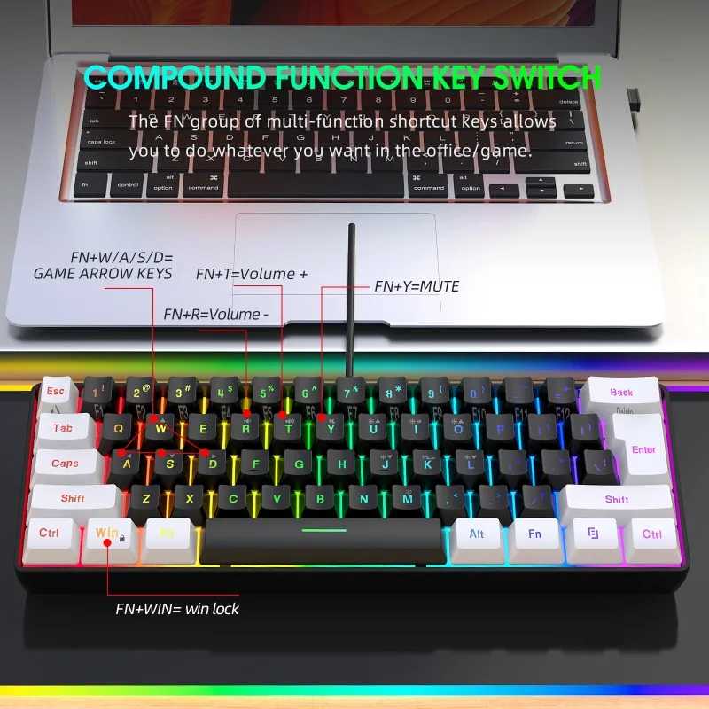 Keyboard and Mouse 60% Compute - Gaming Keyboard Mobile ulasan dan harga