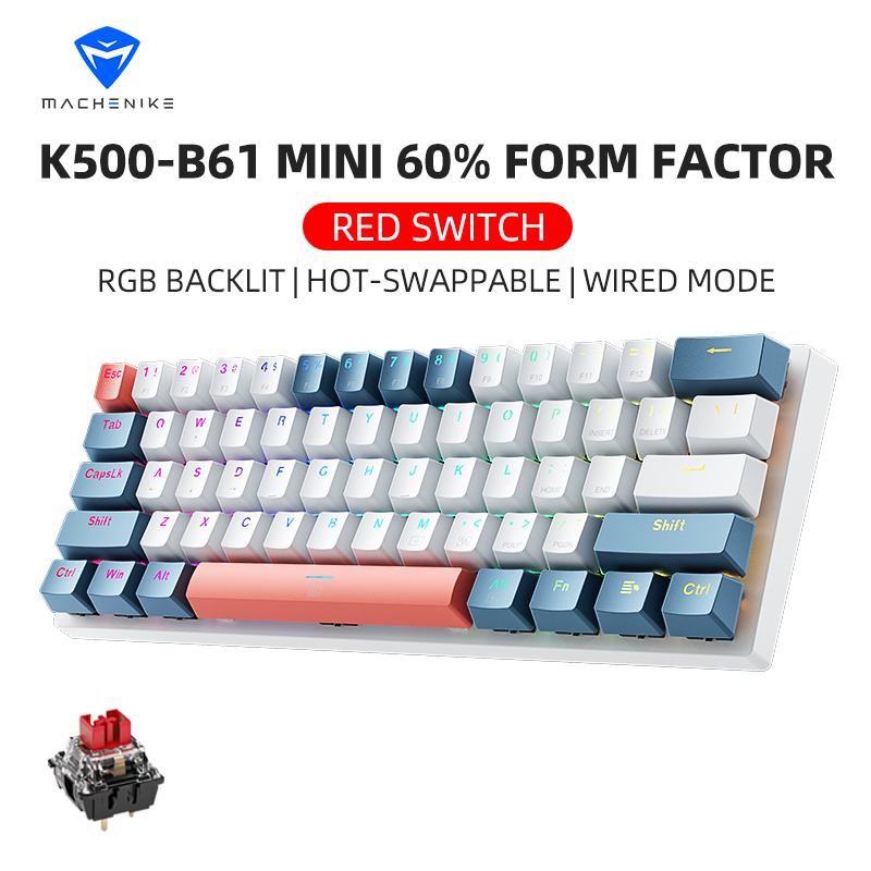 K500-B61 Machenike Mini Mechan - Gaming Keyboard Hot Swappable ulasan dan harga