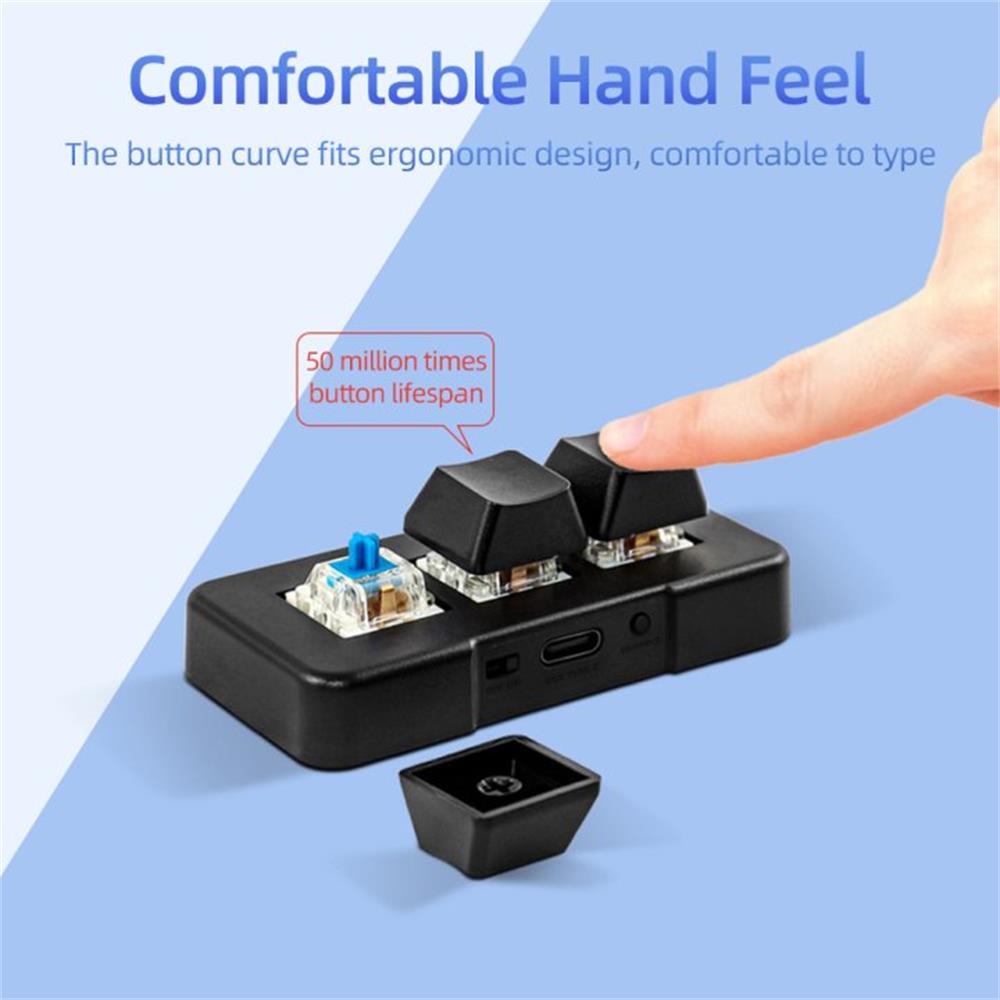 MK321-Pro Small Keyboard 3-key - Keyboard Gaming Blue Switch ulasan dan harga