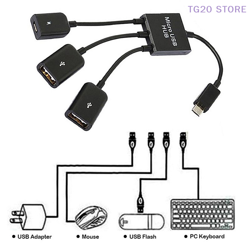3in1 Micro USB To 2 OTG 3 Port - Gaming Keyboard Type C ulasan dan harga