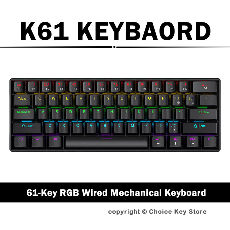 APAYADO K61 Wired Mechanical G - Keyboard Gaming Blue Switch ulasan dan harga