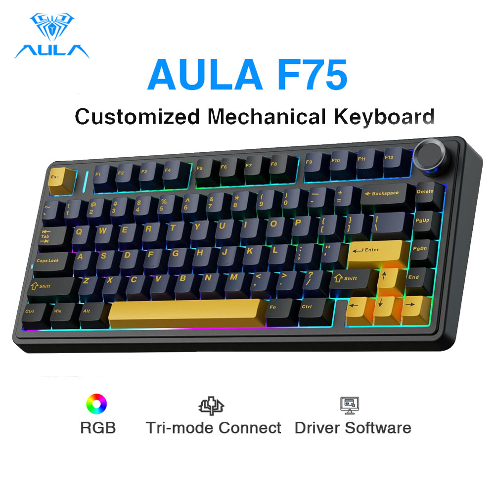 Aula F75 Mechanical Keyboard,  - Gaming Keyboard No Number Pad ulasan dan harga