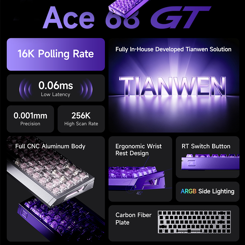 MCHOSE Ace 68 GT Aluminum Allo - Gaming Keyboard Hot Swappable ulasan dan harga