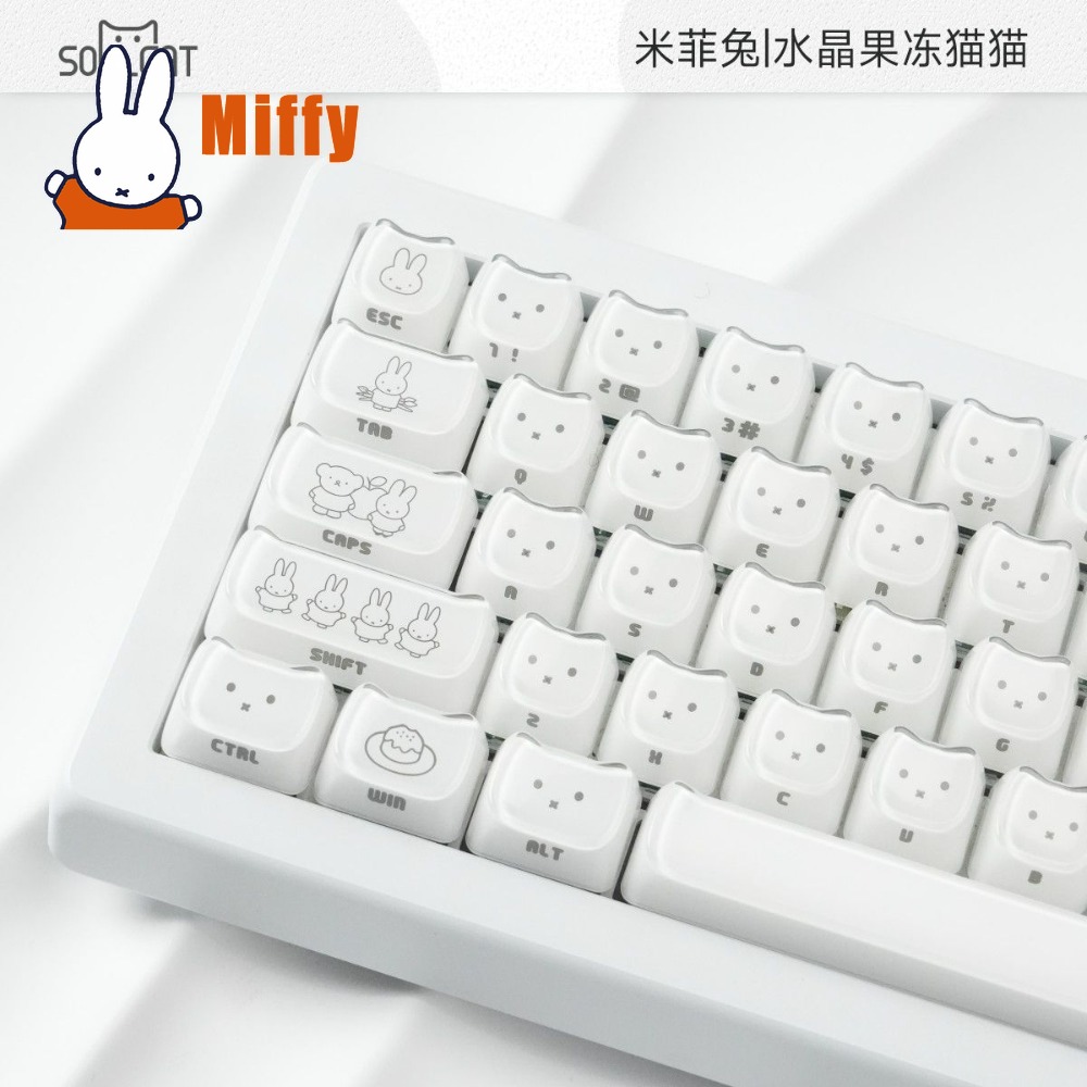 Kawaii Miffy Keycaps Cute Rabb - Gaming Keyboard He ulasan dan harga