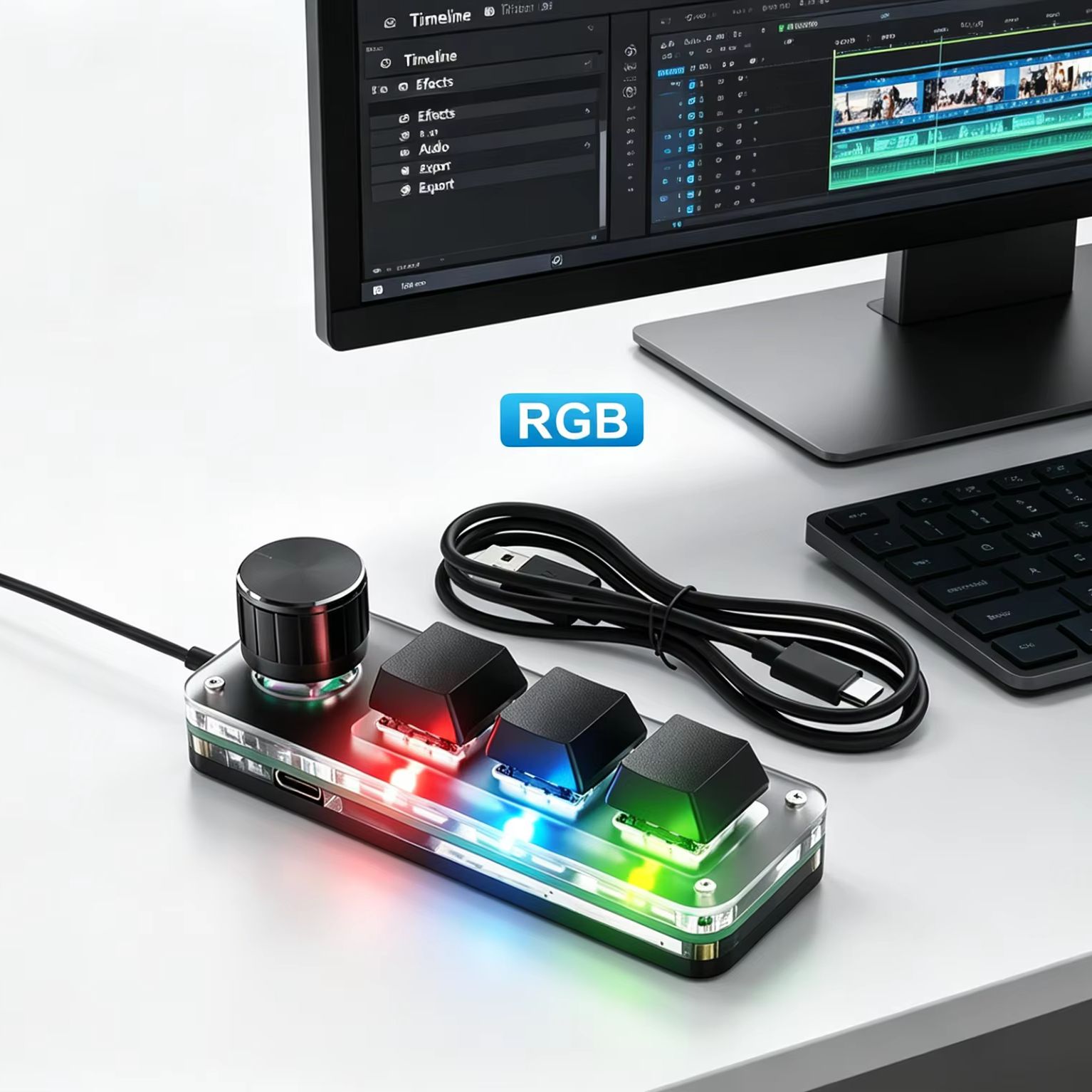 Programmable 3 Keys With Knob  - Gaming Keyboard No Number Pad ulasan dan harga