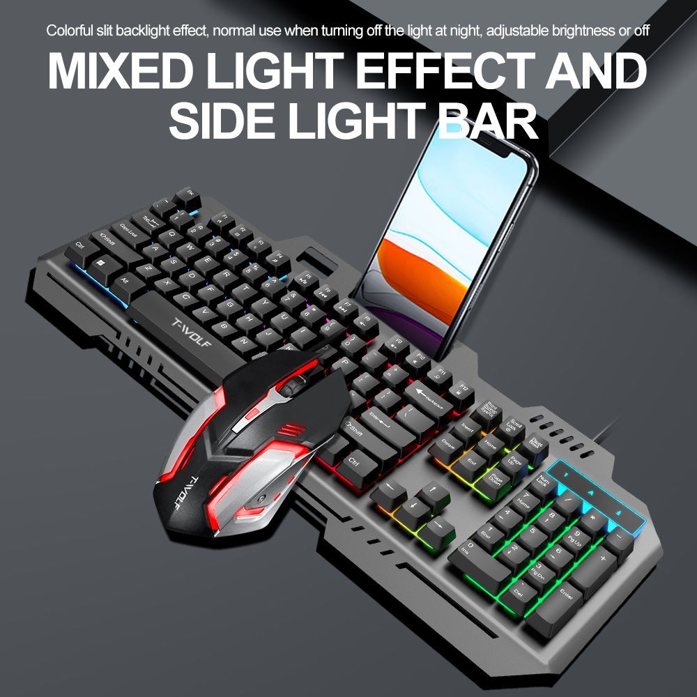 T WOLF TF600 Backlit Wired 104 - Gaming Keyboard Mouse Combo ulasan dan harga