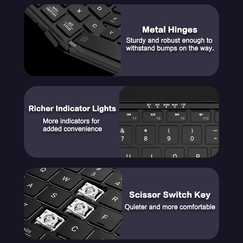JOMAA Foldable Bluetooth Keybo - Gaming Keyboard No Number Pad ulasan dan harga