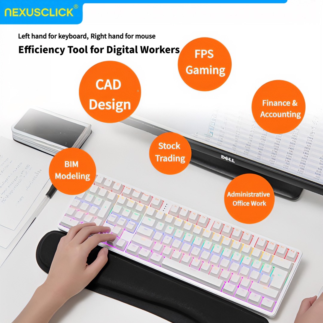 NexusClick Ergonomic Left Hand - Gaming Keyboard No Number Pad ulasan dan harga