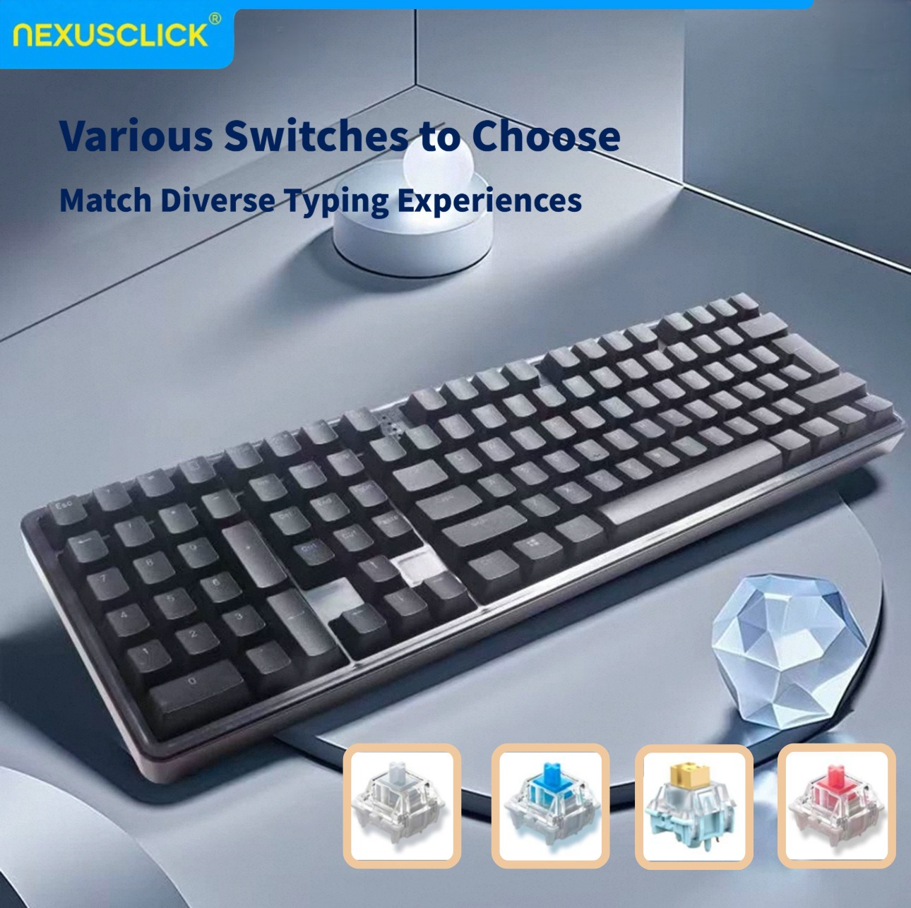 NexusClick Ergonomic Left Hand - Gaming Keyboard No Number Pad ulasan dan harga